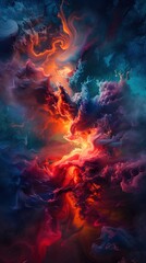 Chaotic and Emotive Visualization of Psychological Panic Attack with Fiery Neural Networks in Abstract Style