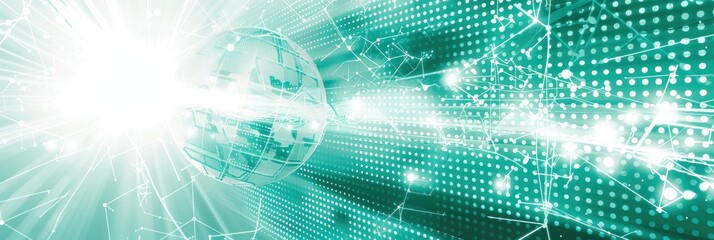 Obraz premium Digital globe with interconnected lines