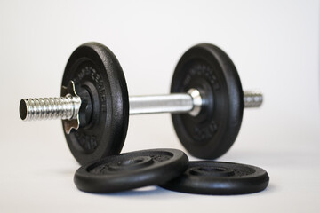  Dumbbells for sports are on a white background