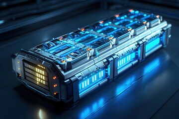 Cutting-edge Lithium-ion Battery Prototype with Futuristic Industrial Design