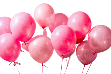 pink balloons isolated on transparent background