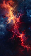 Fototapeta premium Fiery Neural Maelstrom:An Evocative Visualization of Psychological Strain and Panic