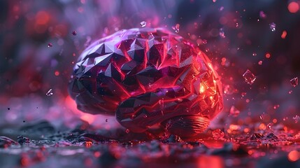 Fragmented Brain during Panic Attack - Symbolic Geometric Forms in Moody Palette