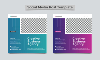 Obraz premium Creative marketing agency social media post design template.