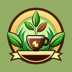 green tea .eco coffee  logo.