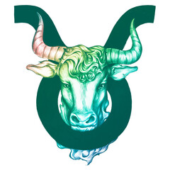 Png Taurus horoscope sign sticker gradient zodiac symbol