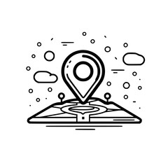 Map icon, direction icon, location icon, pin icon, pointer icon, travel icon, mark icon, marker icon, navigation icon, destination icon, cartography icon, positioning icon, travel destinations icon, a