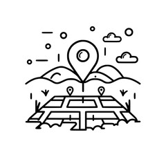 Map icon, direction icon, location icon, pin icon, pointer icon, travel icon, mark icon, marker icon, navigation icon, destination icon, cartography icon, positioning icon, travel destinations icon, a
