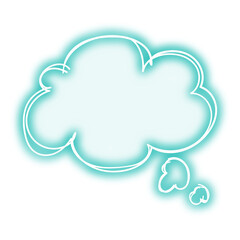Glowing neon speech balloon design element