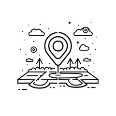 Map icon, direction icon, location icon, pin icon, pointer icon, travel icon, mark icon, marker icon, navigation icon, destination icon, cartography icon, positioning icon, travel destinations icon, a