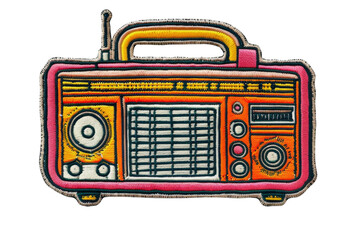 Colorful vintage radio illustration with a retro design, perfect for nostalgic, retro, or vintage-themed projects and artworks.
