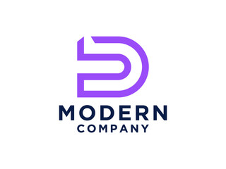 D letter creative monogram.