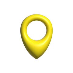 3d yellow location icon