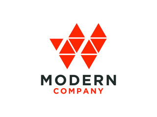 Naklejka premium Letter W Modern logo template.