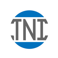TNI letter logo design on white background. TNI creative initials circle logo concept. TNI letter design.