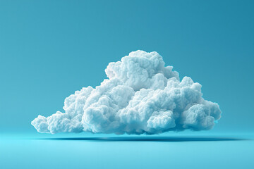 cloud storage minimalist illustration on color blue background