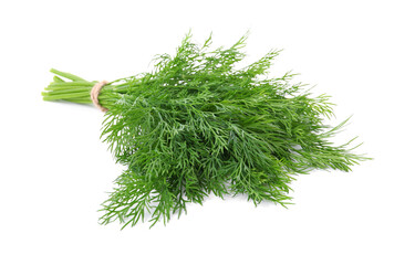 Bunch of fresh green dill isolated on white