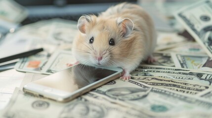 Hamster kombat game on cryptocurrency mining, concept of mini games on cryptocurrency earning