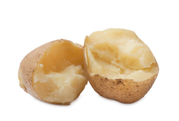 Tasty young boiled potato isolated on white