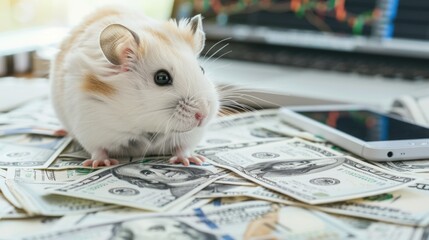 Hamster kombat game on cryptocurrency mining, concept of mini games on cryptocurrency earning