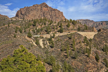 Fototapeta premium Landscape at Presa las Ninas on Gran Canaria,Canary Islands,Spain,Europe 