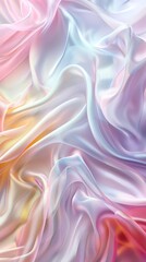  soft satin wave, light effect, holographic colors, texture with smooth flowing patterns, background design, fashion and digital art , shiny surface