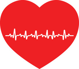 heart with heartbeat vector design