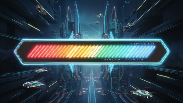 Futuristic Progress Loading Bar, modern software interface