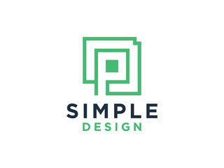 Letter P logo design template.