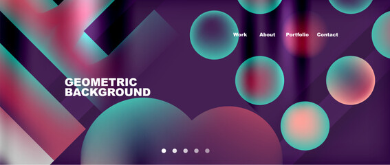 Colorful geometric background with circles. Vector Illustration For Wallpaper, Banner, Background, Card, Book Illustration, landing page