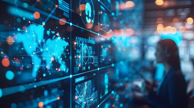 Business Professionals Engaged in Strategic Video Conference for International and Digital Communication