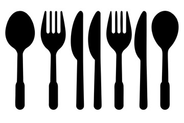 silhouette cutlery  icon vector illustration