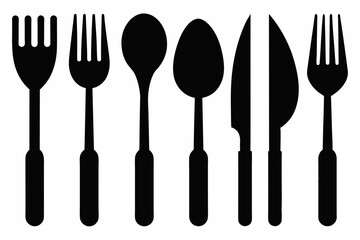 silhouette cutlery icon vector illustration