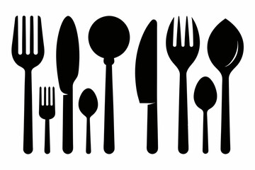 silhouette cutlery icon vector illustration