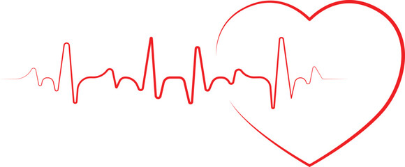 heart on a cardiogram vector