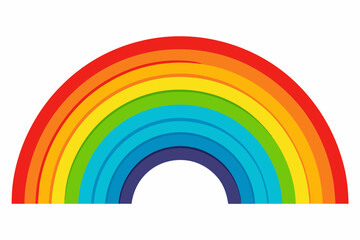 Obraz premium Colorful rainbow shines through the clouds, bringing hope and joy after a storm. Its vibrant spectrum of colors creates a cheerful atmosphere, symbolizing happiness and promise in nature