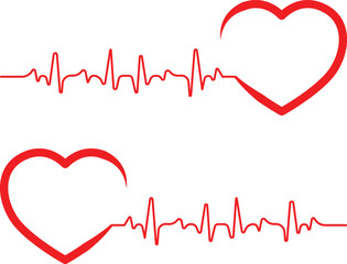 heart with heartbeat graph vector