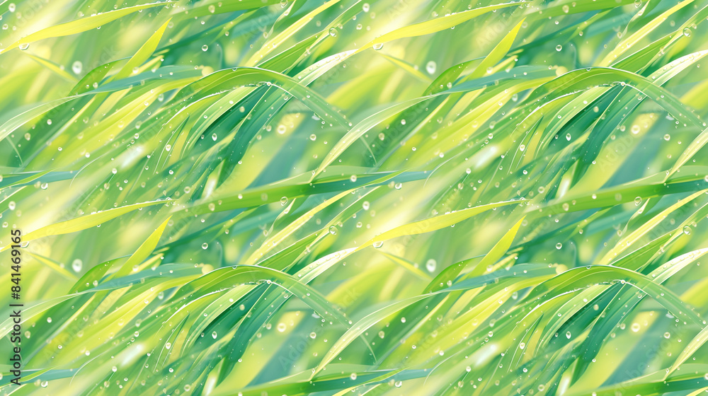 Wall mural close-up juicy seamless texture of 2d grass