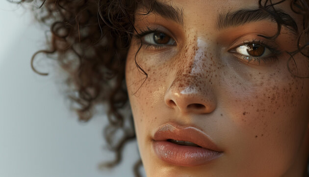 A photo with minimal retouching, showcasing natural skin textures, natural, skintextures, minimalretouching