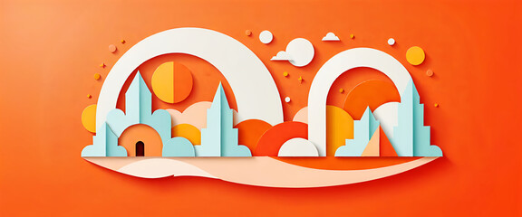 illustrazione con elementi geometrici a tema astratto contemporaneo