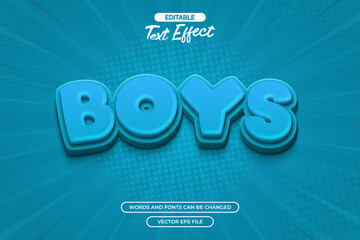Boys editable text effect