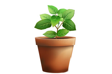 Fototapeta premium Plant in a pot isolated on transparent background