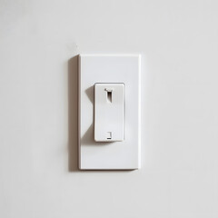 clean white light switch on a white wall