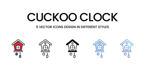 Cuckoo Clock icons vector set stock illustration.