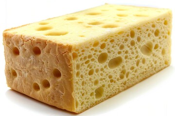 Airy cheese sponge cake with a light texture in a minimalist, clean setting, perfect for bakery photography