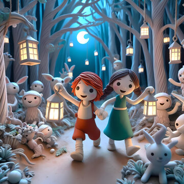 In a forest where moonbeams danced and leaves whispered secrets