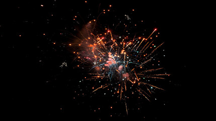 Bright colorful fireworks exploding against a night sky