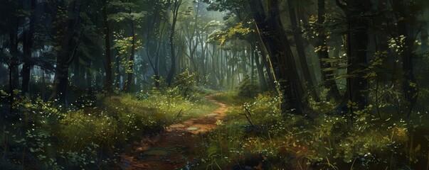 Forest path leading to adventure
