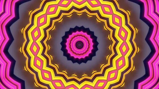 Waves of love colorful 3d seamless psychedelic loop 4k art with abstract mandala pattern for new age dmt lsd spiritual awakening and opening chakra virtual video animation background 