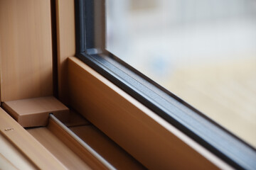 Close-up of Double Glazed Window Frame（ペアガラスの窓サッシのアップ）